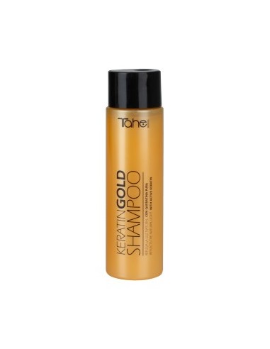 Tahe Keratin Gold Champú con Keratina Pura y Oro Líquido con Aporte Extra de Suavidad y Volumen