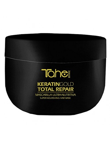 Tahe Botanic Mascarilla Total Repair Ultra-nutritiva/Mascarilla para el Pelo/Mascarilla para el Cabello con Keratina, Oro Líquid