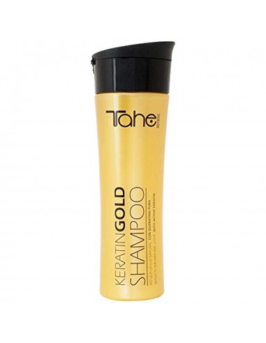 Tahe Keratin Gold Champú con Keratina Pura y Oro Líquido con Aporte Extra de Suavidad y Volumen