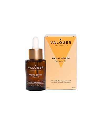 Valquer Laboratorios Serum Facial Vitamina C. Antiarrugas, Anti Acné Y Antioxidante. Con Ácido Hialurónico. Todo Tipo De Pieles 